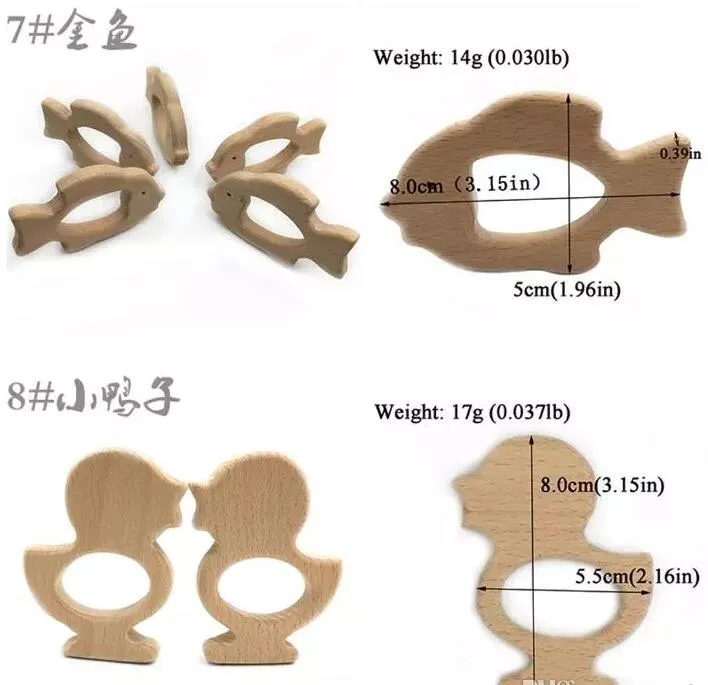 Designs Wooden Teethers Nature Baby Teething Toy Organic Eco-friendly Wood Teething Holder Nursing Teether