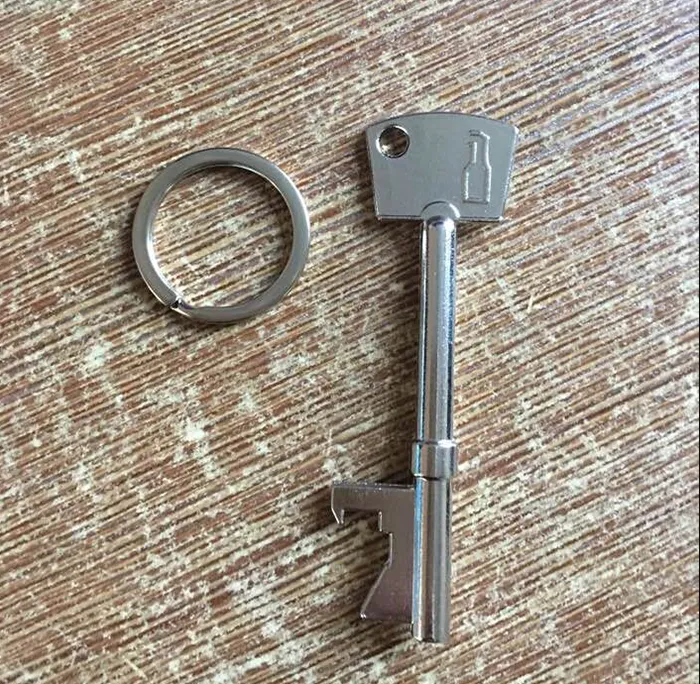 Taşınabilir Anahtar Şekilli Şişe Açacağı Yüzük Anahtarlık Zinciri Bira Soda Açacakları Bronz Düğün Iyilik Hediye Metal Bar Araçları