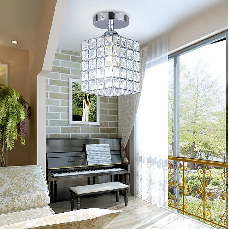 Crystal led chandelier Living room led luces de techo E14 E12 Crystal Techo Lights 85-265V Corridor lámpara de techo de cristal gd-003