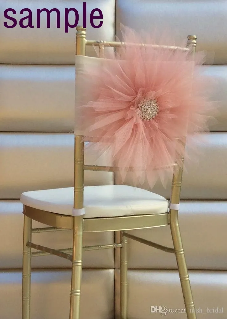 2015 Tulle 3d Kwiat Krzesła Sash Próbka