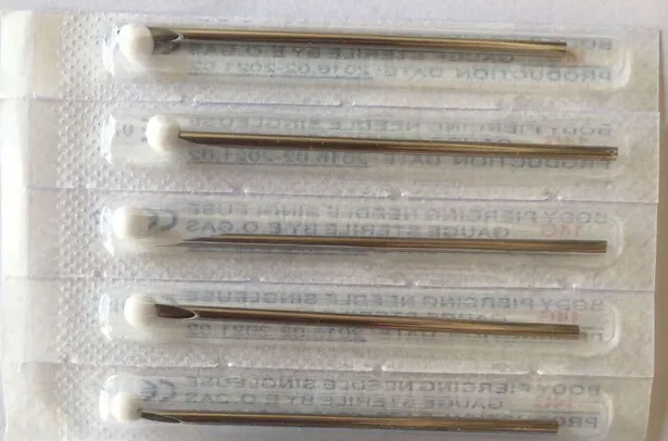 18G Piercing Needles 18g steril engångs kroppspiercing nålar 18g för öron näsa navel nippel gratis frakt