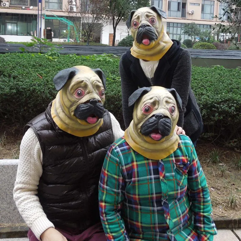 New Bulldog Latex Mask Full Head Animal Mask Cosplay Party Costume manufacturer sale free shipping