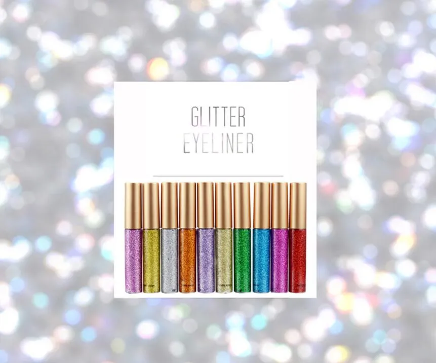 Glitter vloeibare eyeliner draagbare glanzende make-up vloeibare oog voering potlood langdurige snelle droge schoonheid cosmetische glanzende eyeliner