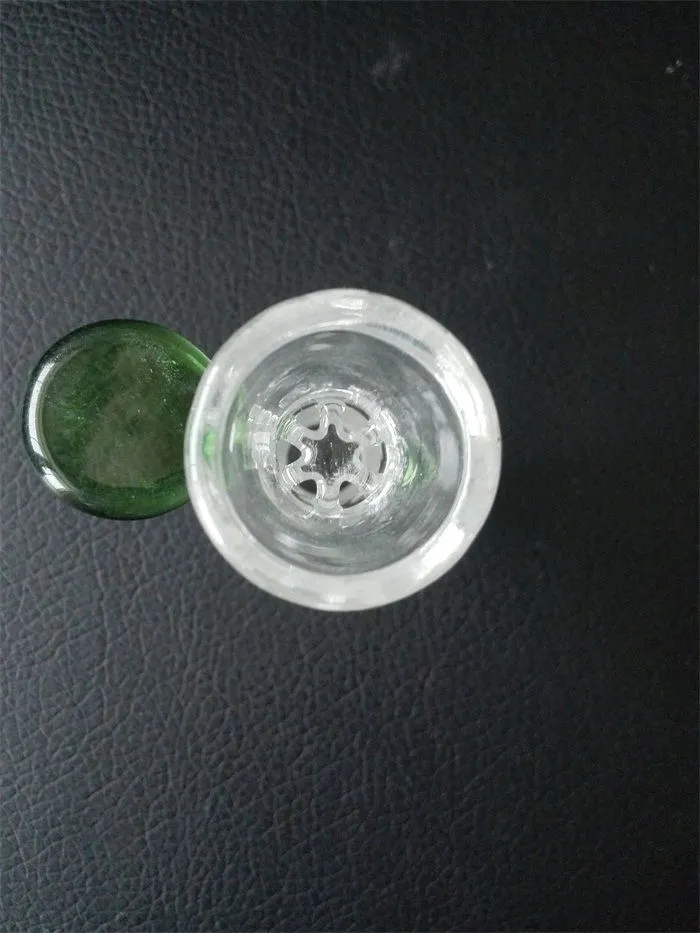 봉을위한 수컷 유리 그릇 14mm 18mm 수컷 조인트 핸들 맑은 파란색 또는 녹색 무료 shippng