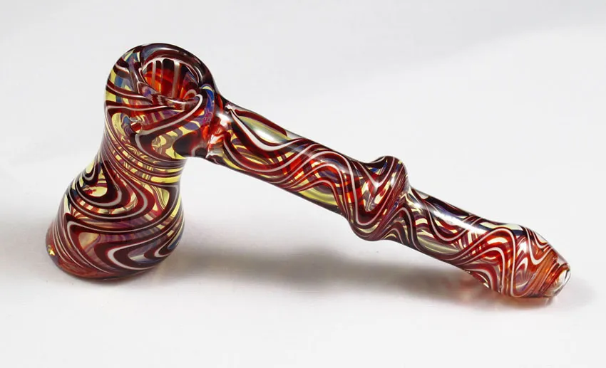 6 Inch glass bubbler hammer color spoon pipe water bong smoking pipes free ship wholesale GP29