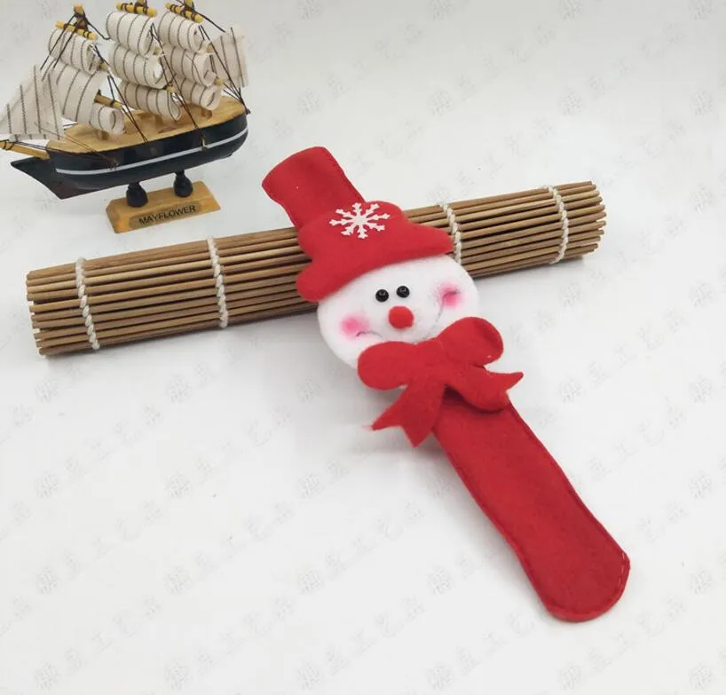 Christmas Patting Circle Bracelet Watch Xmas Children Gift Santa Claus Snowman Deer New Year Party Toy Wrist Decorationclap Ring