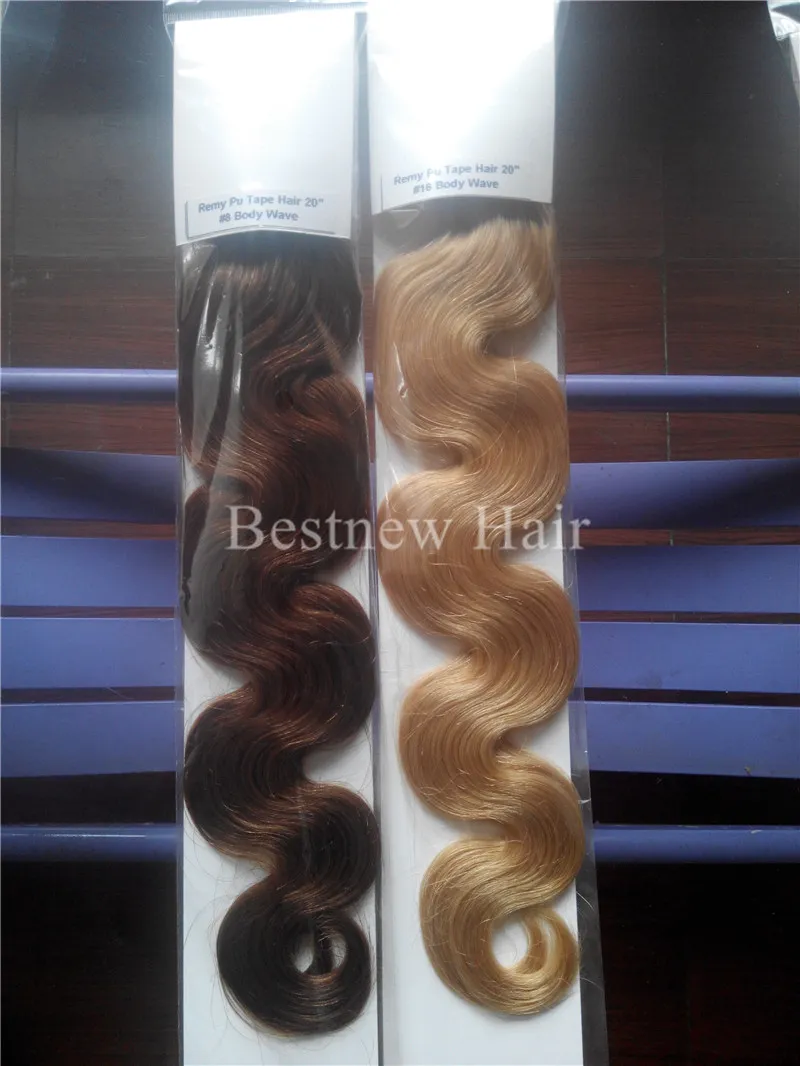 Lummy Skin Weft Pu Tape in Human Hair 18quot24quot 100g 40st Indian Remy Human Hair Extensions6653633