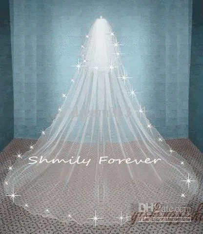 2 Tier Cathedral Wedding Veil Longest Bridal Hair Veil With  display picture 3