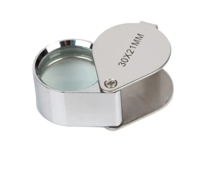 Cheap 30 X 21Mm Jewelry Magnifier Loupe Folding Watch Silver