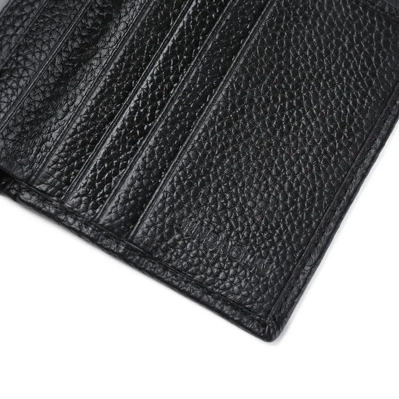 hot sale high quality fashion short business style mini ultra thin soft multifunctional bifold men genuine leather designer wallet