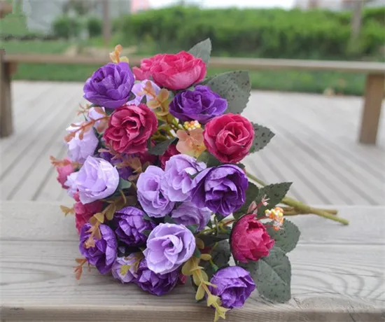 Silk Rose Flower Bunch 30CM1181 Inches Peony Bridal Bouquet Wedding Party Centerpiece Home Decoration Artificial Flower Headsbu9425164