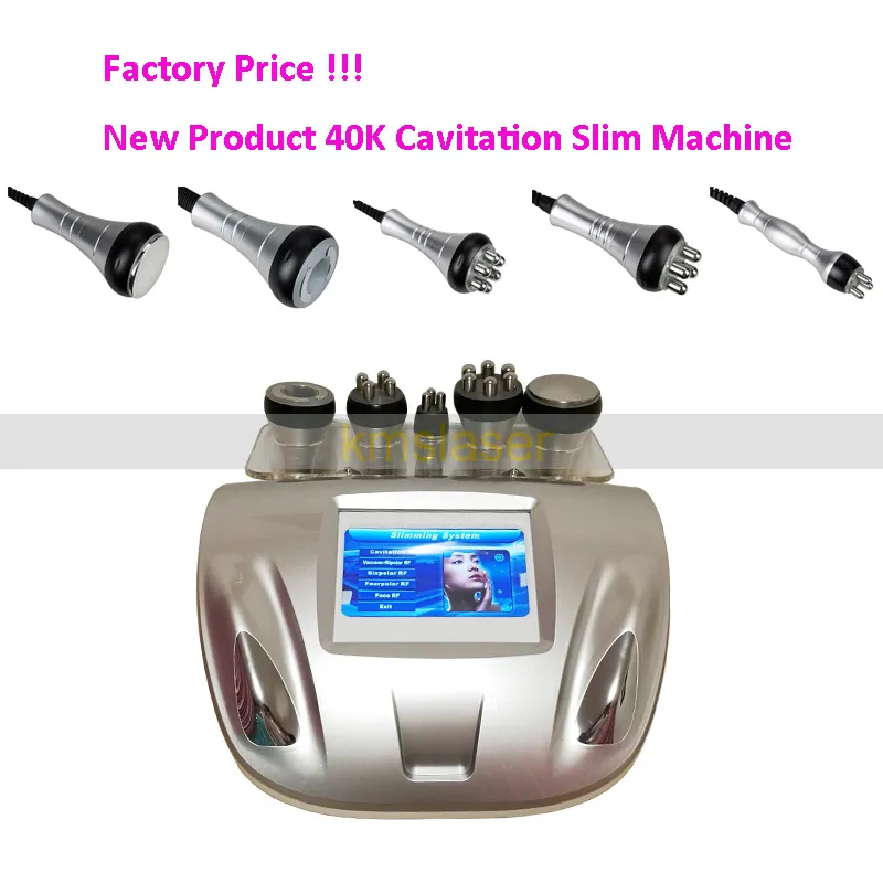 40K Cavitation 5MHZ Radio Frequency skin lift touch screen 5 heads slim Machine