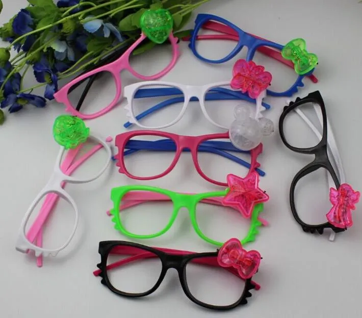 Led flash lunettes cadre enfants fille garçon dessin animé clignotant lumières lunettes fête bar événement fournitures décoration Noël enfants pas cher cadeau