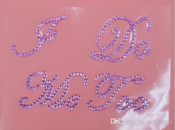 Silver Crystal Wedding Shoe Stickers "I DO & ME TOO" Bridal Accessories Sandal Sole Stickers Clear Rhinestones Decoration