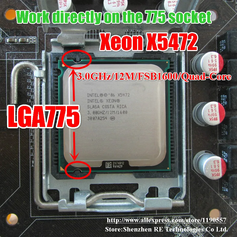 Intel Xeon X5472 Quad-Core 3.0 GHz 12MB / 1600 MHz CPU-processor werkt op LGA775-moederbord