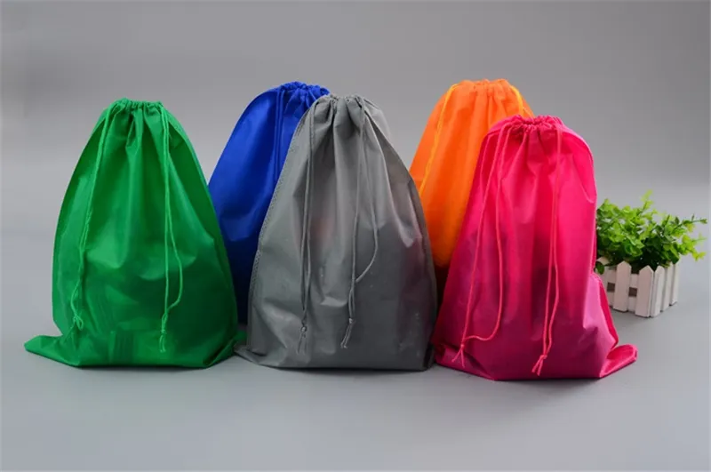 Sacs à cordon Non tissés colorés pour chaussures, sac de rangement pour vêtements, organisateur de voyage, sac fourre-tout Portable IC878