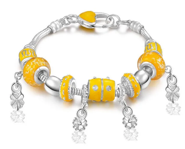 Livraison gratuite avec numéro de suivi Top vente 925 Bracelet en argent Orange Love Panla Bracelet bijoux en argent 1522