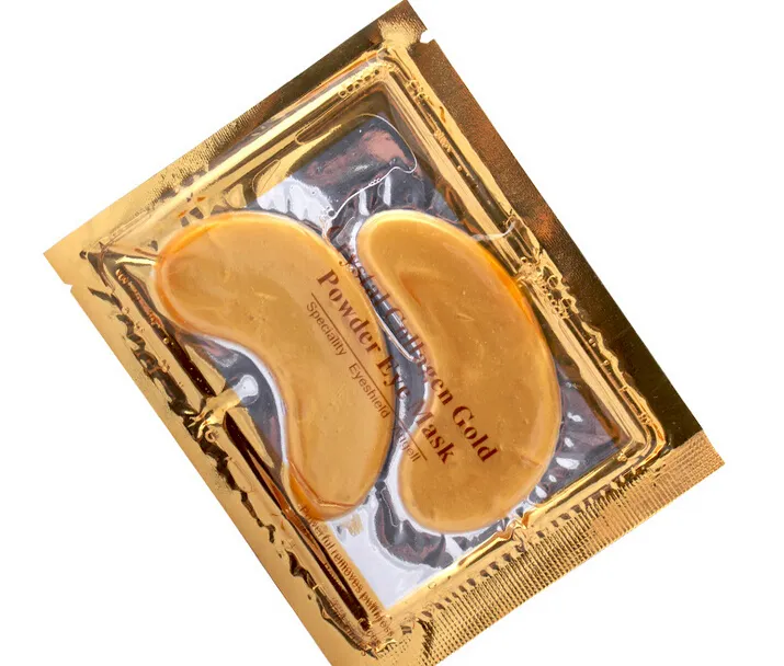 Gorąca sprzedaż Crystal Collagen Gold Proszek Maska oczu 50Packs = 50 par = 100 sztuk / partia
