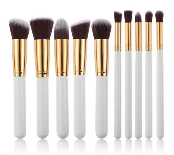 10st Makeup Brushes 10st Professional Cosmetic Brush Kit Nylon Hair Wood Handle Eyeshadow Foundation Tools3384284