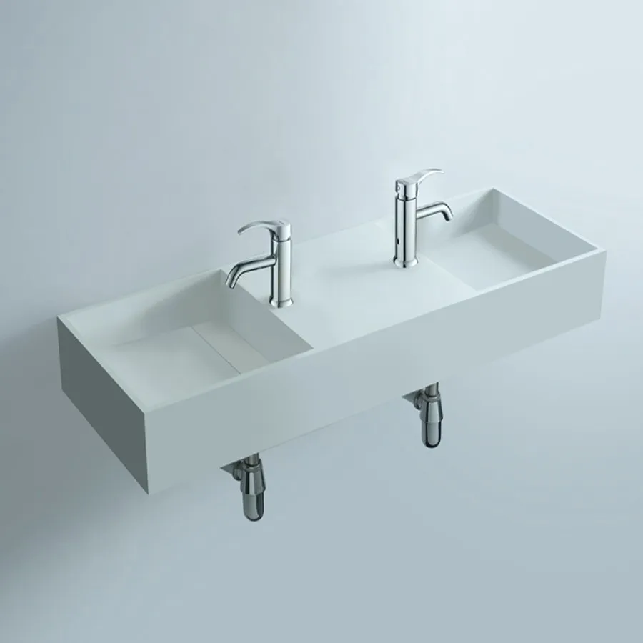 Lavabo rectangulaire à Surface solide en pierre, lavabo à comptoir, vestiaire à la mode, vanité, RS3830