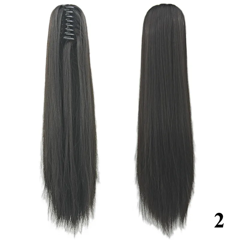 ZF Top Quality Claw Clip Ponytails 55 CM 130g Hair Piece Synthetic Long Straight Hair Extensions Women Fashion4528272