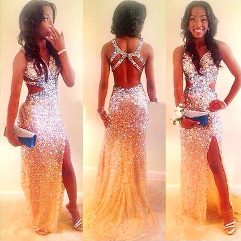 Custom-made Crystal Diamond Sequin sparkly evening dress with Beading and Halter Back - Perfect for Prom and Formal Special Occasions Custom-made Crystal Diamond Sequin sparkly evening dress with Beading and Halter Back - Perfect for Prom and Formal Special Occasions