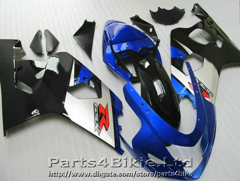 スズキGSXR600 GSXR750 K4 2004 2005の装備ブルー白いフェアリングフェアリングキットGSXR 600 750 04 05 TDWC273W