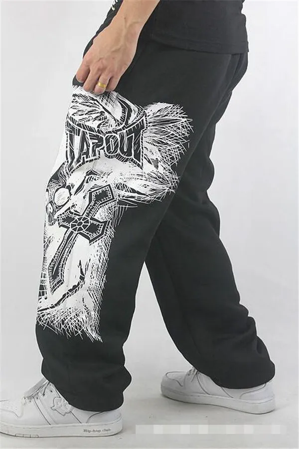 2016 Skull Deskorolka Hip-Hop Ruch Spodnie Męskie Spodnie Bawełniane Joggers Spodnie Luźne Spodnie Hip-Hop dla Man 