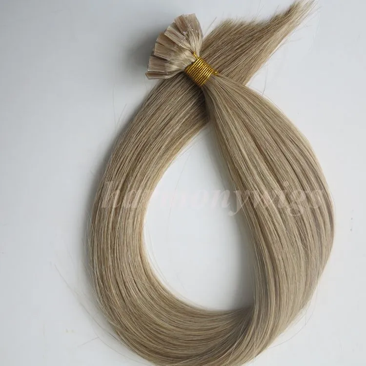 Pre Bonded Flat Tips Human Hair Extensions 50G 50Strands 18 20 22 24Inch M8613 Keratin Hårprodukter