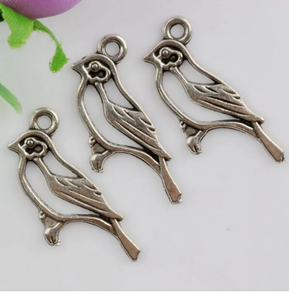 150st -legering Hollow Bird Charms hängen för smycken, örhängen, halsband och armband 17x10mm antik silver 150 st