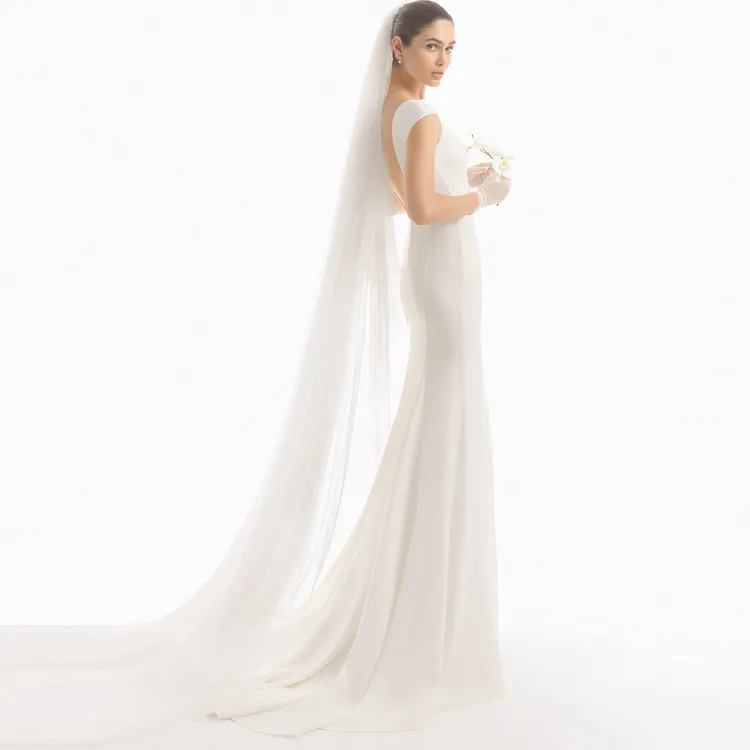 Custom Length Soft Ivory Cathedral Train Wedding Veil with Metal Comb - 108 Inch Long bridal Veil Custom Length Soft Ivory Cathedral Train Wedding Veil with Metal Comb - 108 Inch Long bridal Veil