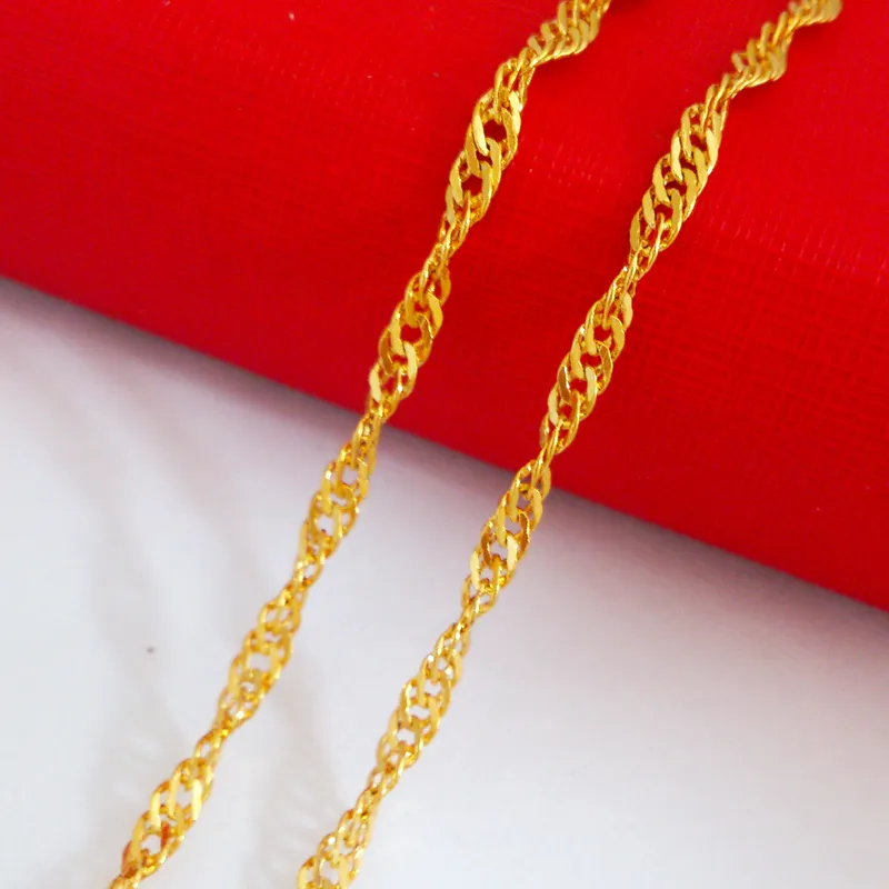 Partihandel - 14K guldfyllt halsband, bredd: 2,5 mm, längd: 48cm, vikt:. 3G, kedja smycken