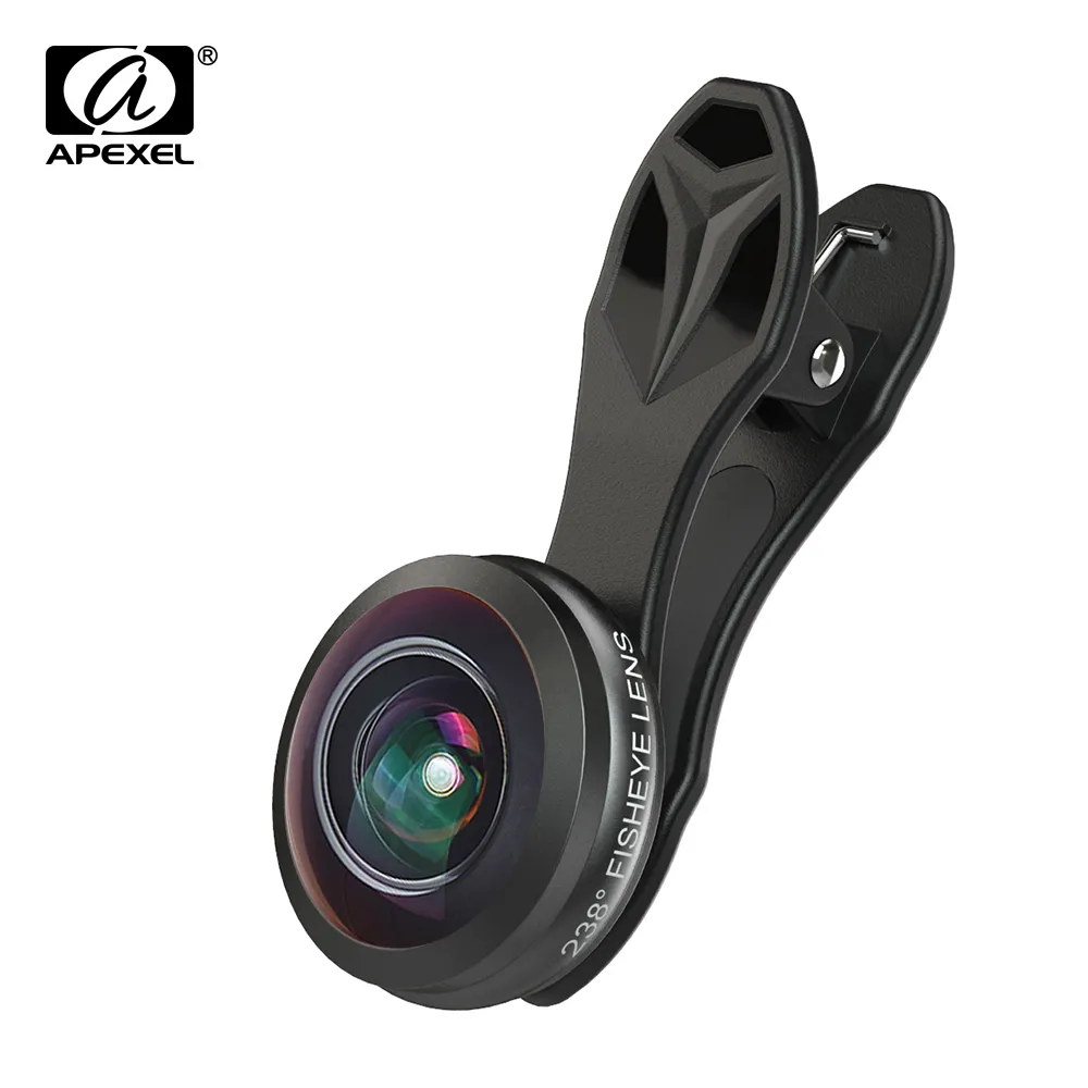 APEXEL Super Fish eye fisheye 238 degree 02X Super Wide Angle Cell Phone Camera Kit for iPhone 6s 7Xiaomi phones 238F lens