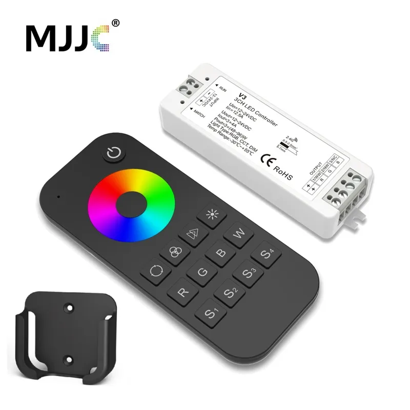 MJJC RGB RGBW LED Strip Controller RF 12v 24v 24G Wireless RGBW Remote Controller 12 volt 5 Years Warranty3191035