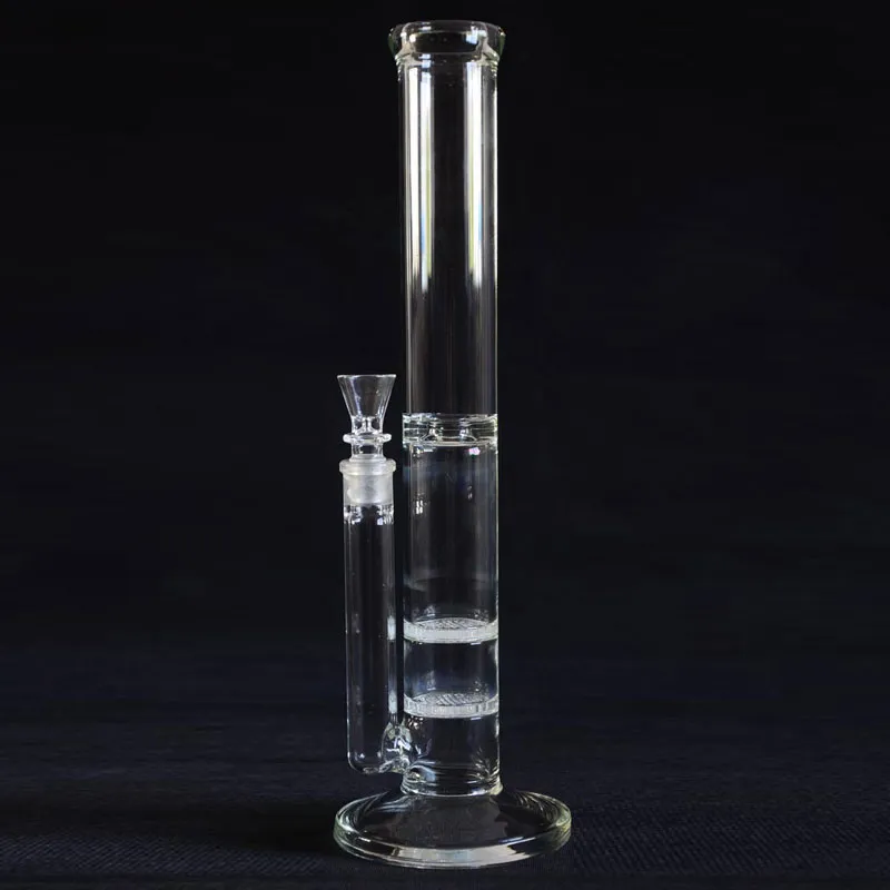 Livraison gratuite double miel peigne 19mm verre bong tube d'eau en verre clair en verre waterpipes