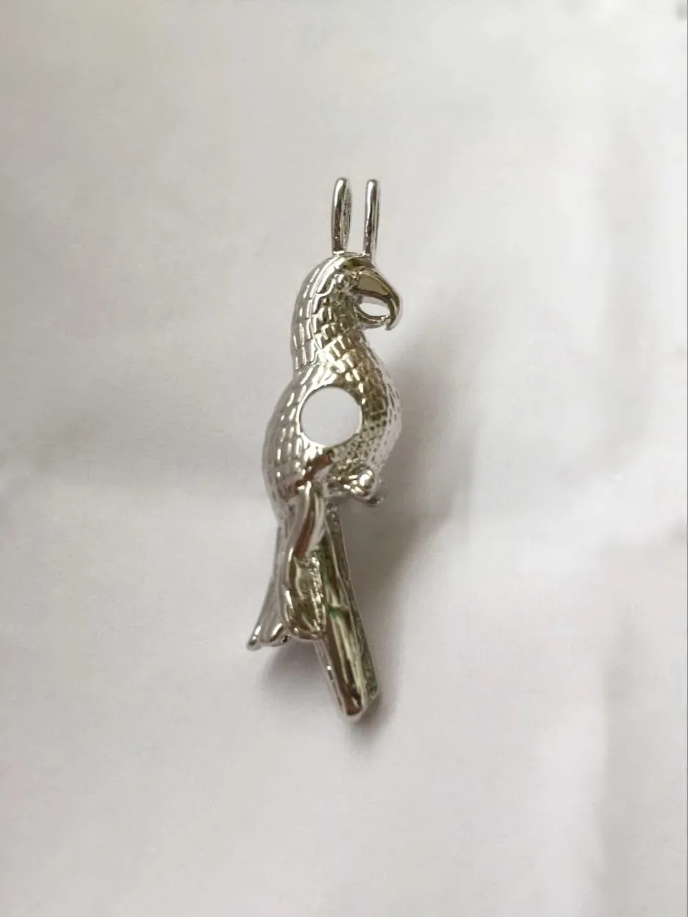 Médaillon de perles de perroquet 18kgp, peut ouvrir et contenir un pendentif de Cage d'inséparable de perles, breloques de bijoux à faire soi-même