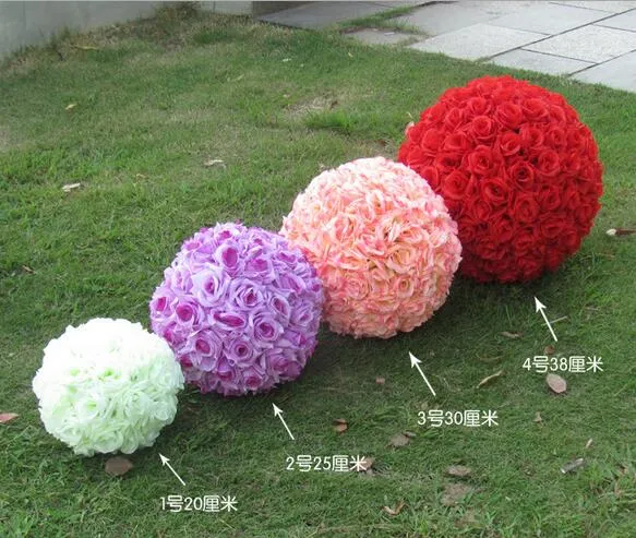 Flower ball 16Inch Wedding silk Pomander Kissing Ball decorate flower artificial flower for wedding garden market table centerpiece