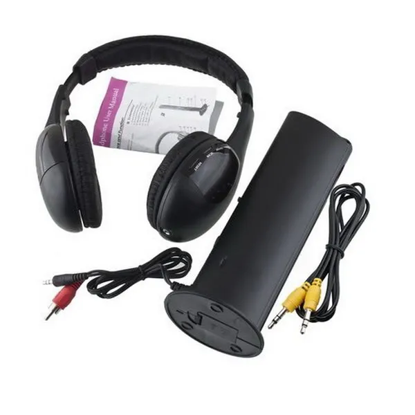 1pcs 5 i 1 DJ Gaming HiFi Trådlös hörlurs hörlurar Headset FM Radio Monitor MP3 PC TV-mobiltelefoner hörlurar