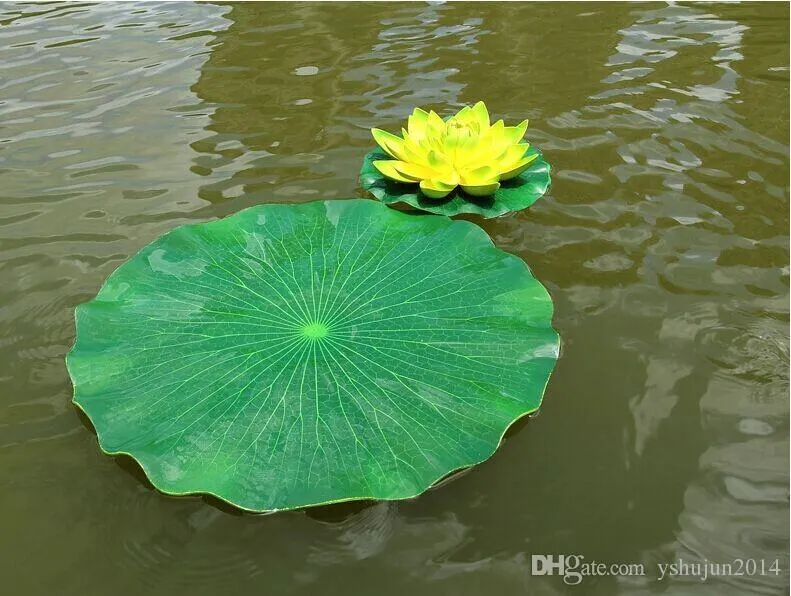 10cm Garden Home Decor Artificial Flower Lotus Leaf EVA Material Fish Tank Water Pool Decorations Green Plant Craft Ornament Free Shipping