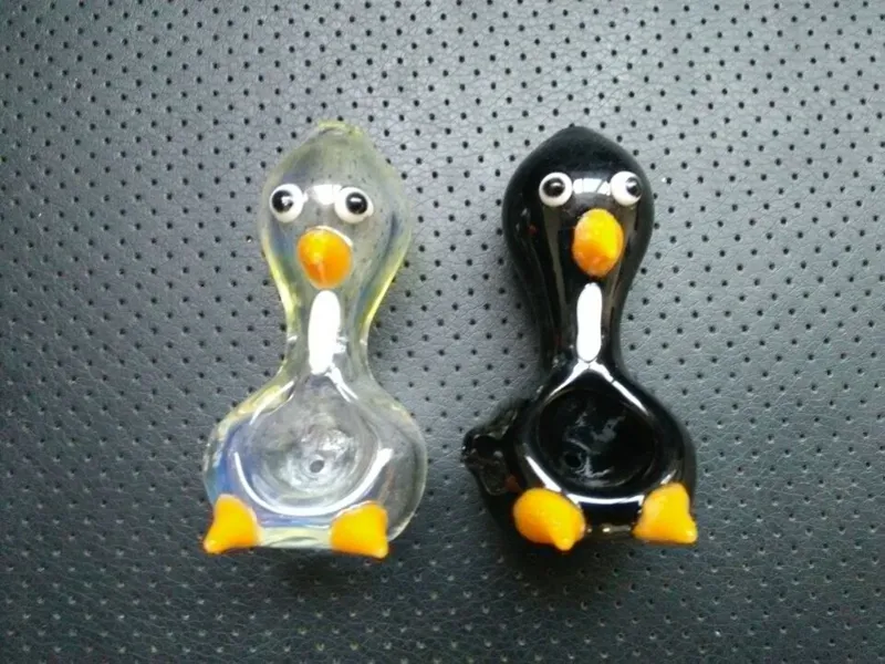 2015 mais recentes canos de vidro Penguin para fumar com animal pato forma colorida design exclusivo curvo tubulação de água preço atacado frete grátis