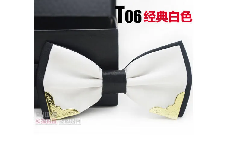 Metal Bow Ties Korean Silk Adjust the buckle Men's bowknot 18 solid colors Neck Tie Occupational tie for Father's Day tie Christmas Gift