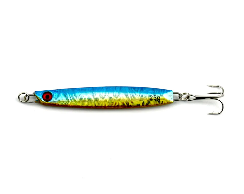 Hengjia Hurtownie 50 sztuk / partia Deep Sea Fishing Lure Lead Fish Jig 25g Luminous Brzuch Hard Bait Carp Pesca Fishing Sprzęt Darmowa Wysyłka