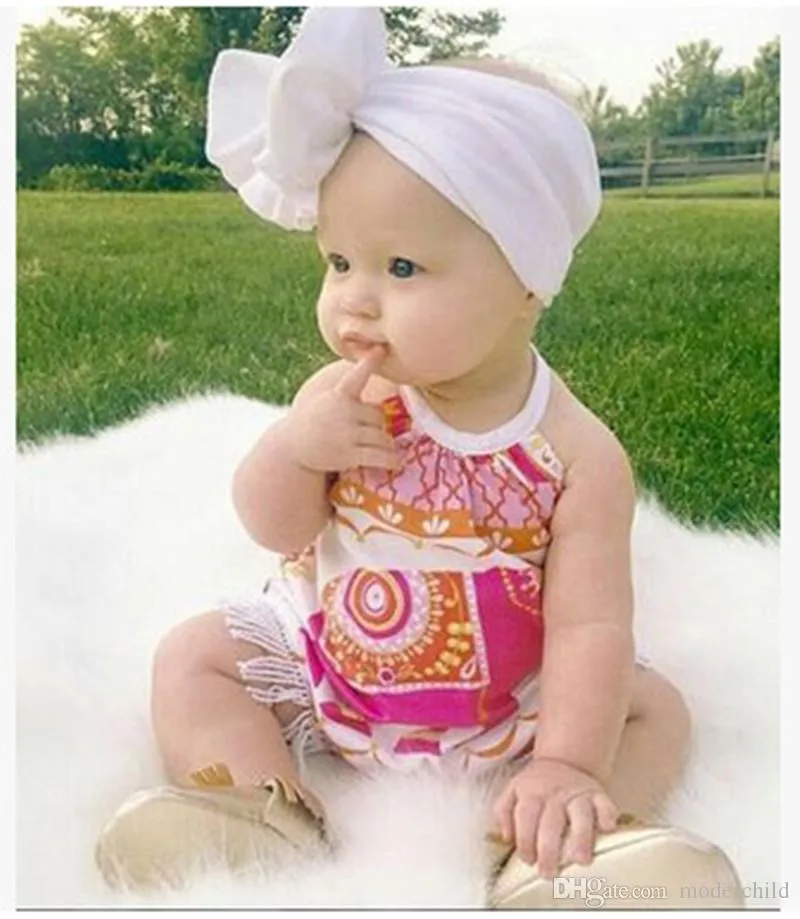 生まれたばかりの赤ちゃんの女の子の服最新の夏のノースリーブロンパース象プリントタッセル衣装幼児テーブルホルターサンスーツ幼児0~24m
