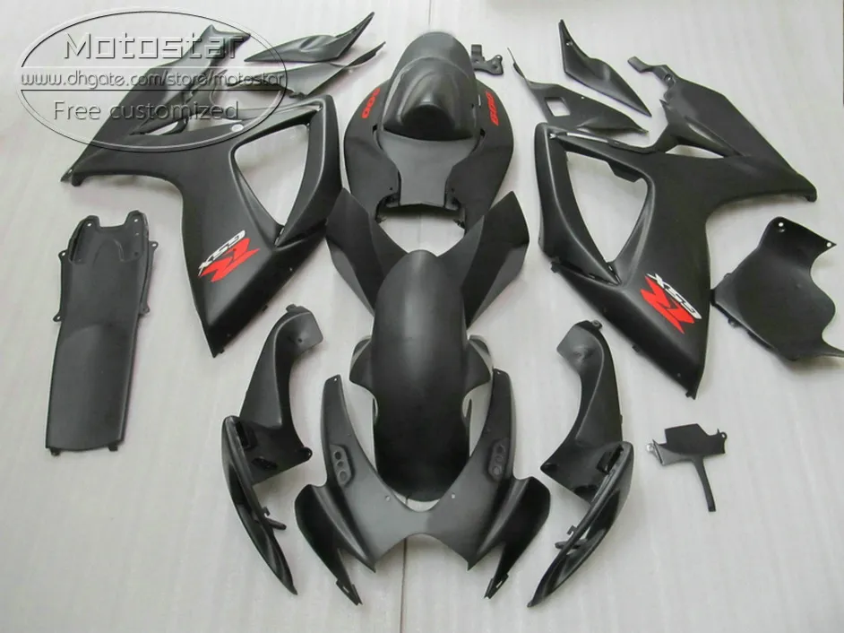 Kit de justo de plástico para Suzuki GSX-R600 GSX-R750 06 07 K6 Fairings GSXR 600/750 2006 2007 Tudo Matte Black Bodywork Set V36F