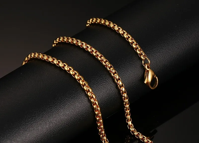 Custom 18K Gold Filled Necklace For Women Men Stainless Steel Snake Chain 2024inch Wholesale DIY Jewelry (7)