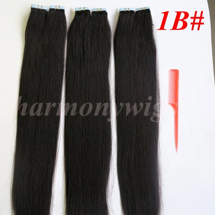 50g /Pack Glue Skin Weft PU Tape in Human Hair extensions 18 20 22 24inch Brazilian Indian Hair Extension