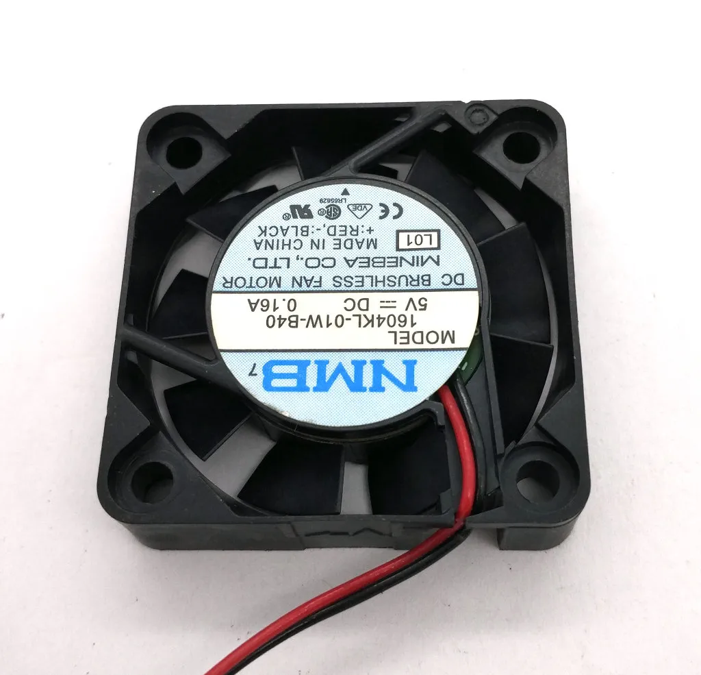 Original NMB 1604KL-01W-B40 40*40*10MM 5V 0.16A 4cm 2 Lines Computer harddisk cooling fan