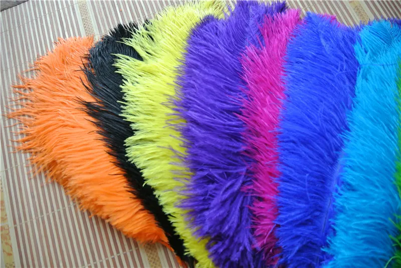 HELA LOT 1214INCH3035CM Vit Royal Blue Red Black Turquoise Orange Gold Green Purple Ivory Gold Ostrich Feather7921226