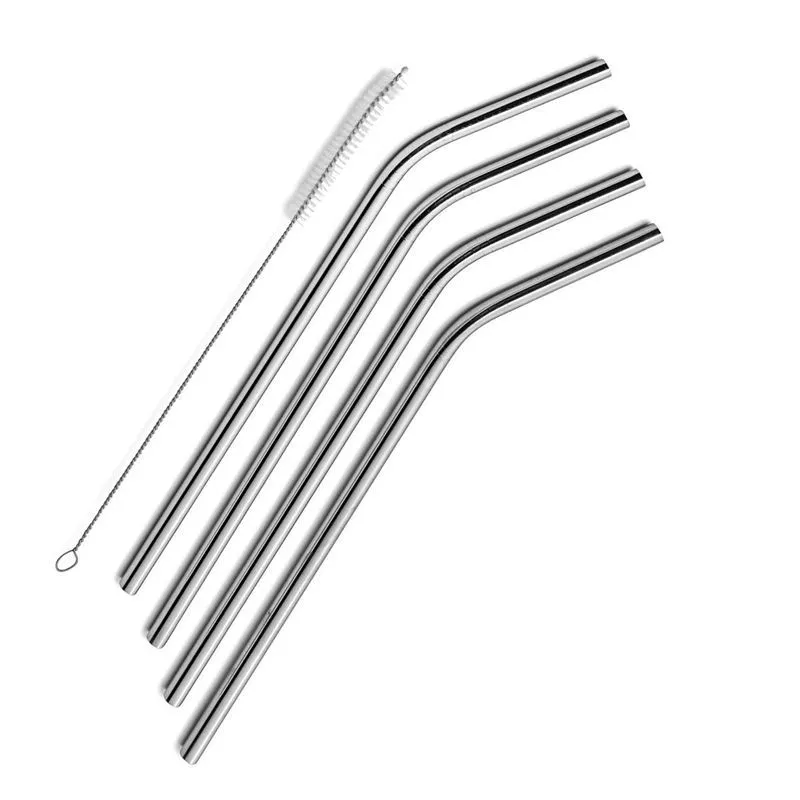 For 30oz Mugs 304 Stainless Steel Bend Drinking Straw Cleaning Brush for RTIC 30oz 20 oz Tumbler Cups dhl free