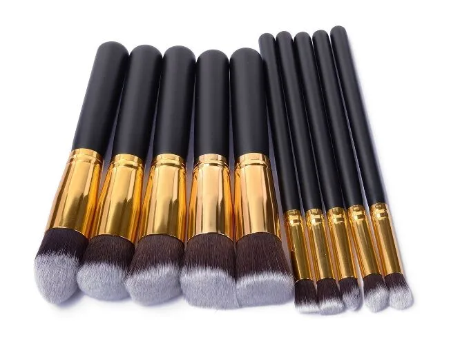 10st Makeup Brushes 10st Professional Cosmetic Brush Kit Nylon Hair Wood Handle Eyeshadow Foundation Tools2384941